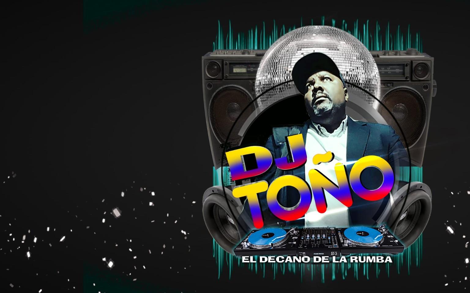 DJ TOÑO ATL branding with El Decano de la Rumba