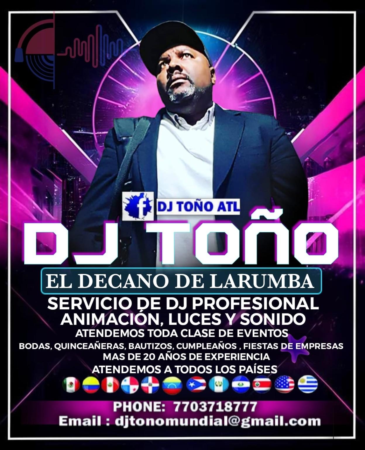 DJ TOÑO ATL promotional flyer